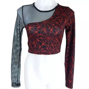 I Heart Raves Venomous Vengeance Spiderweb Crop